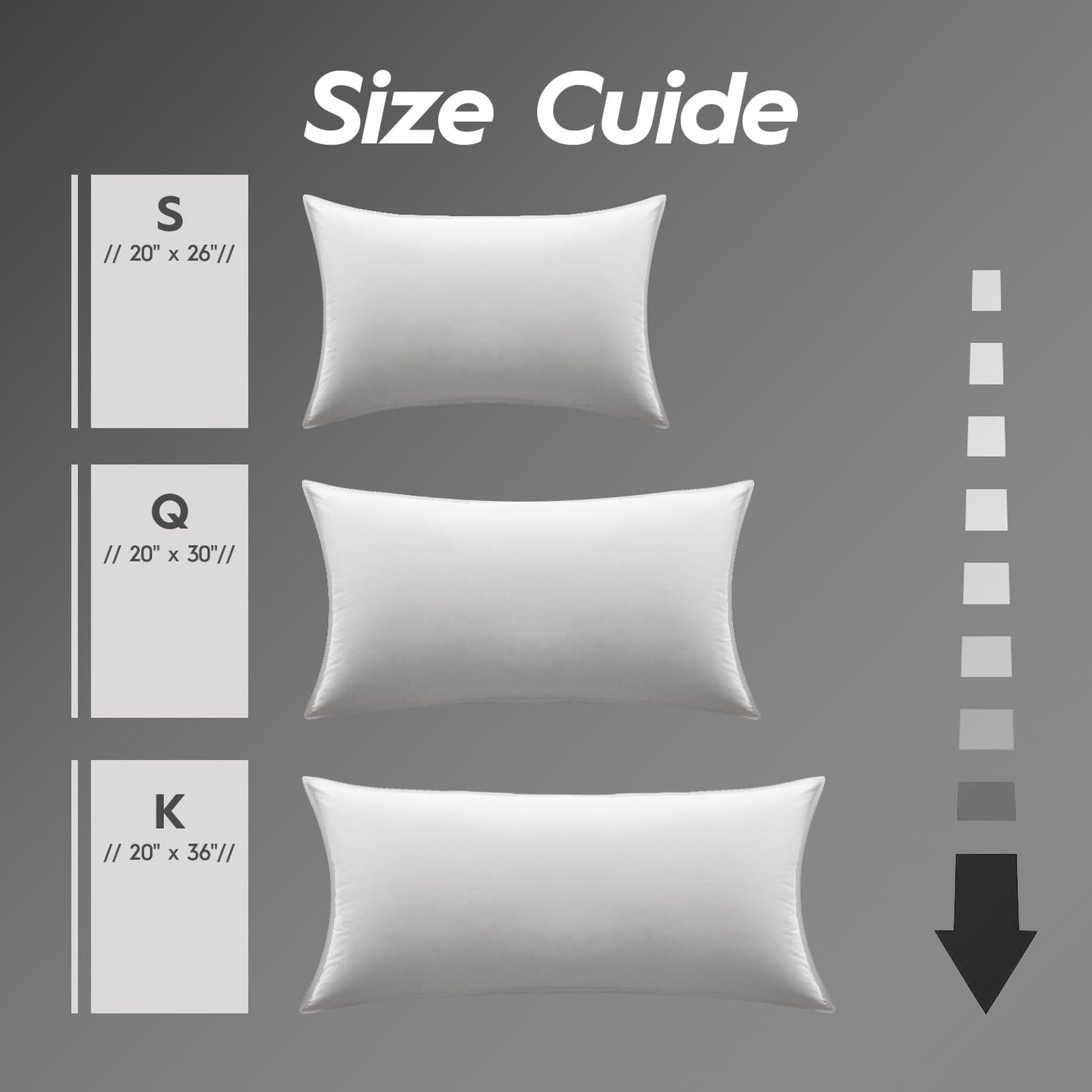 2-Pack Premium Down Bed Pillows, Queen Size