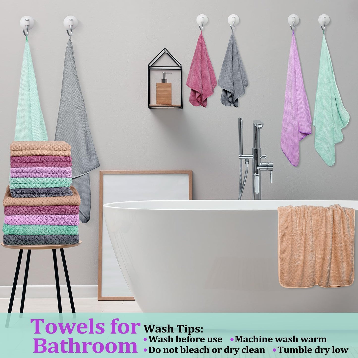 20-Piece Coral Velvet Bath Towel Set with Washcloths