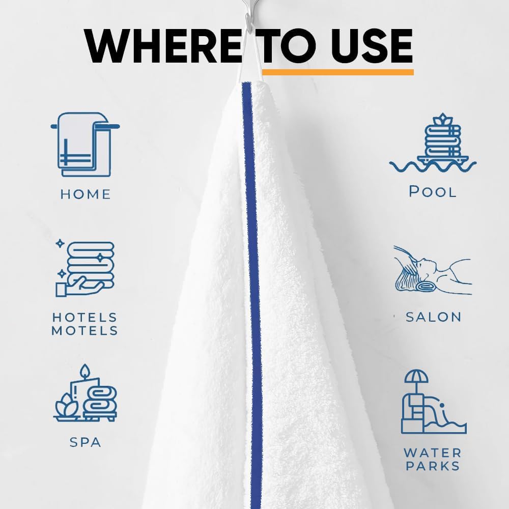 120-Pack Quick-Dry Cotton Pool Towels, White