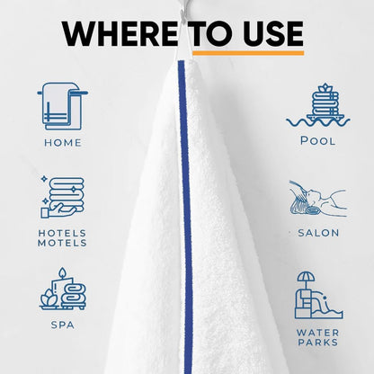 120-Pack Quick-Dry Cotton Pool Towels, White