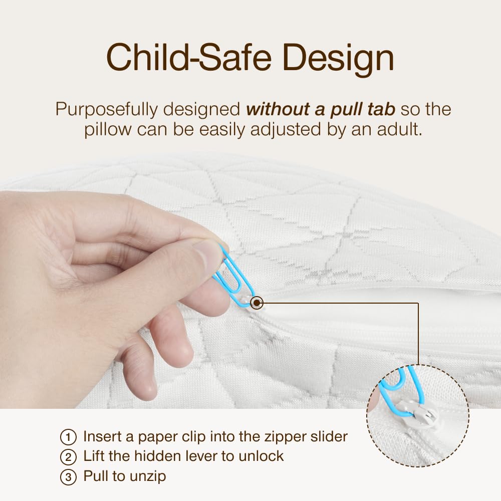 Adjustable Memory Foam Toddler Pillow for Sleeping