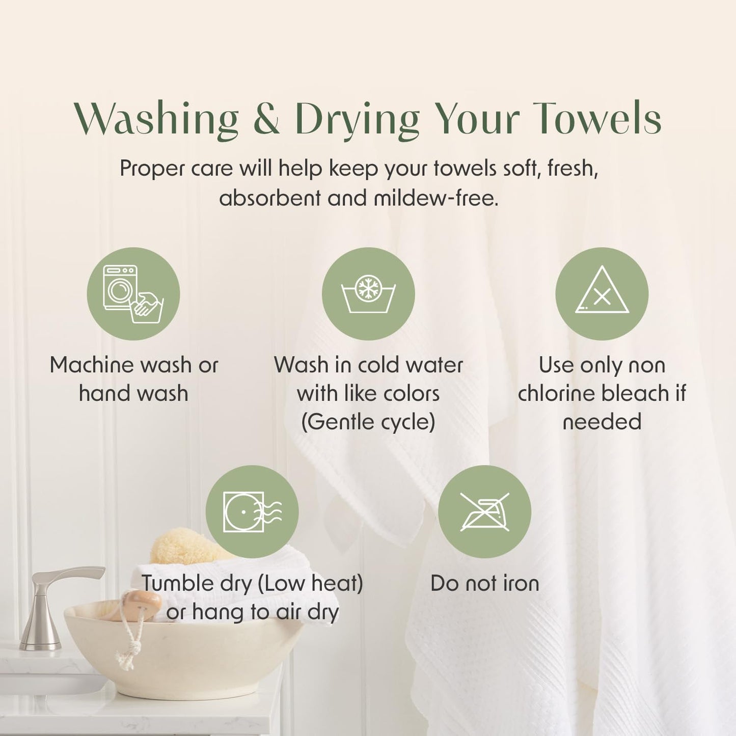 4-Piece Bamboo Rayon Cotton Bath Towel Set