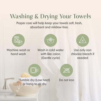 4-Piece Bamboo Rayon Cotton Bath Towel Set