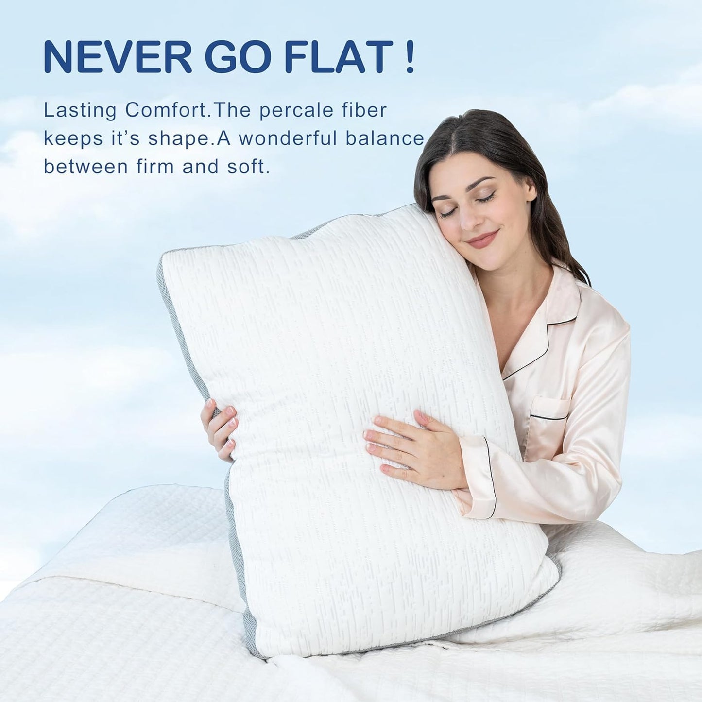 2-Pack Adjustable Memory Foam Pillows, King Size