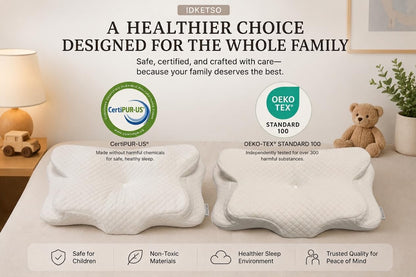 2-Pack Ergonomic Memory Foam Kids Pillow Set