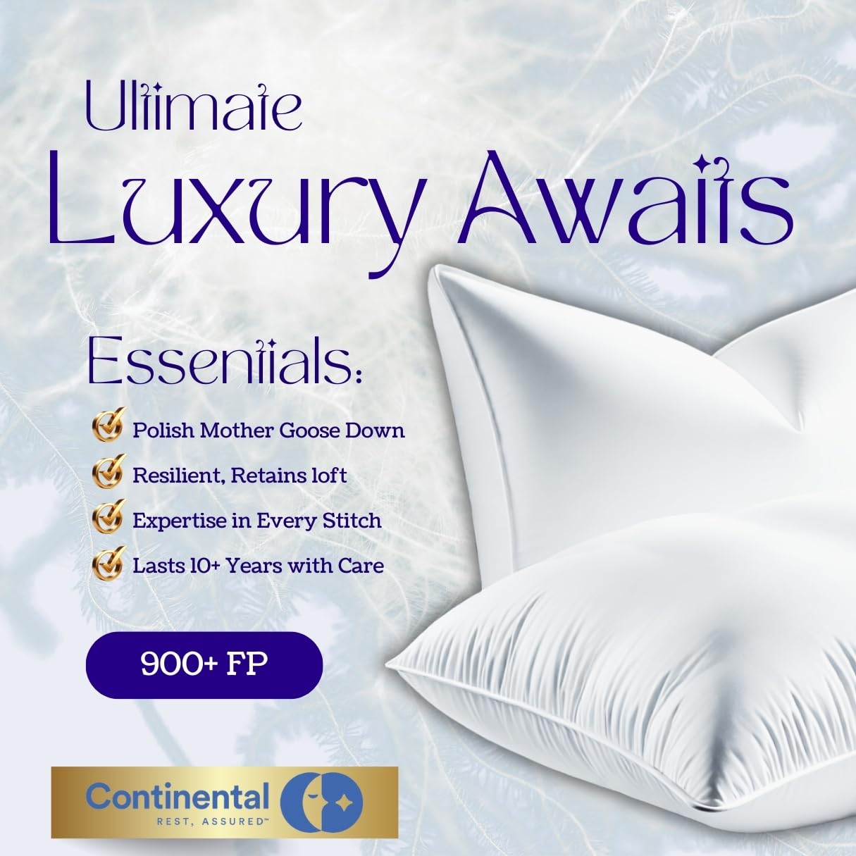 Premium Polish Goose Down Pillow, King Size