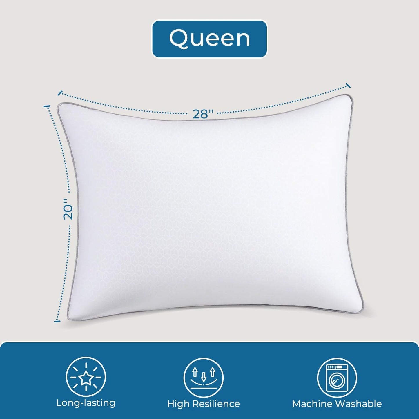 4-Pack Firm Down Alternative Pillows, Queen Size