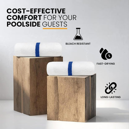 120-Pack Quick-Dry Cotton Pool Towels, White