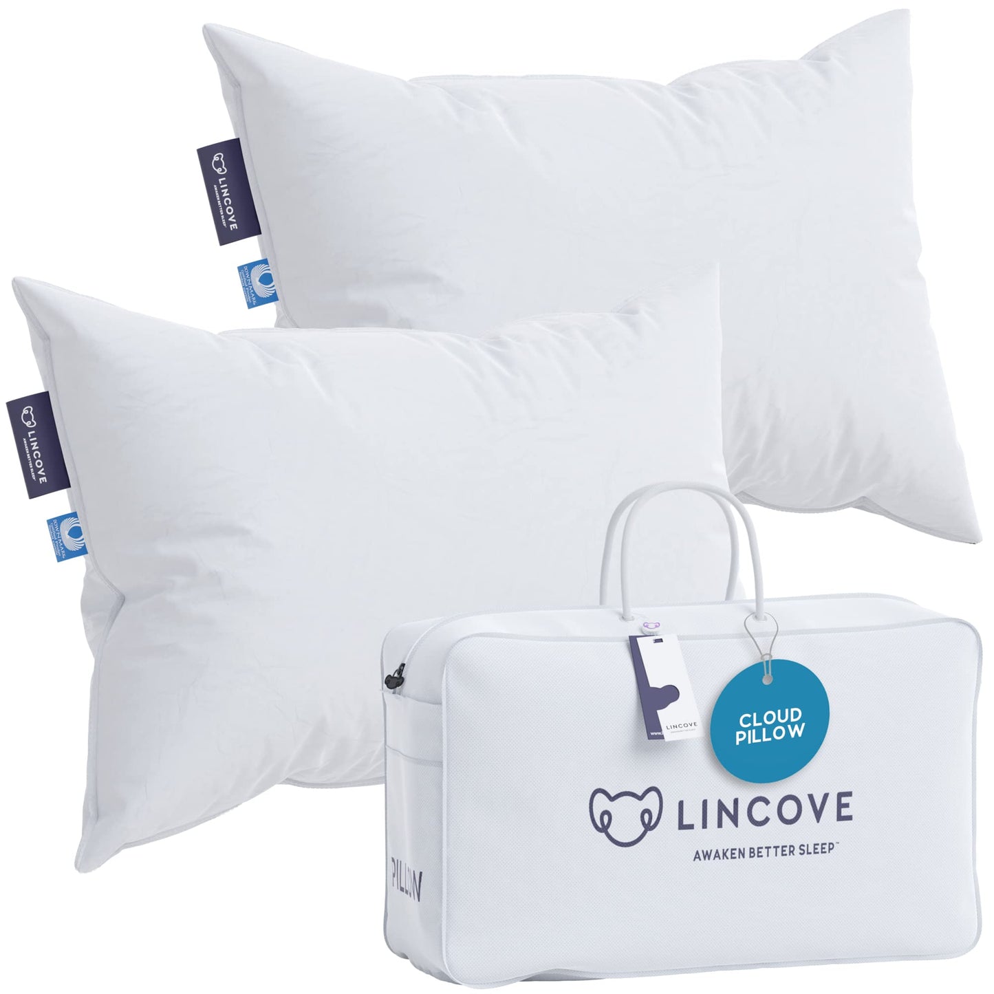 2-Pack Canadian Down Sleeping Pillows, King Size