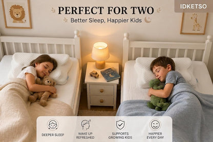 2-Pack Ergonomic Memory Foam Kids Pillow Set