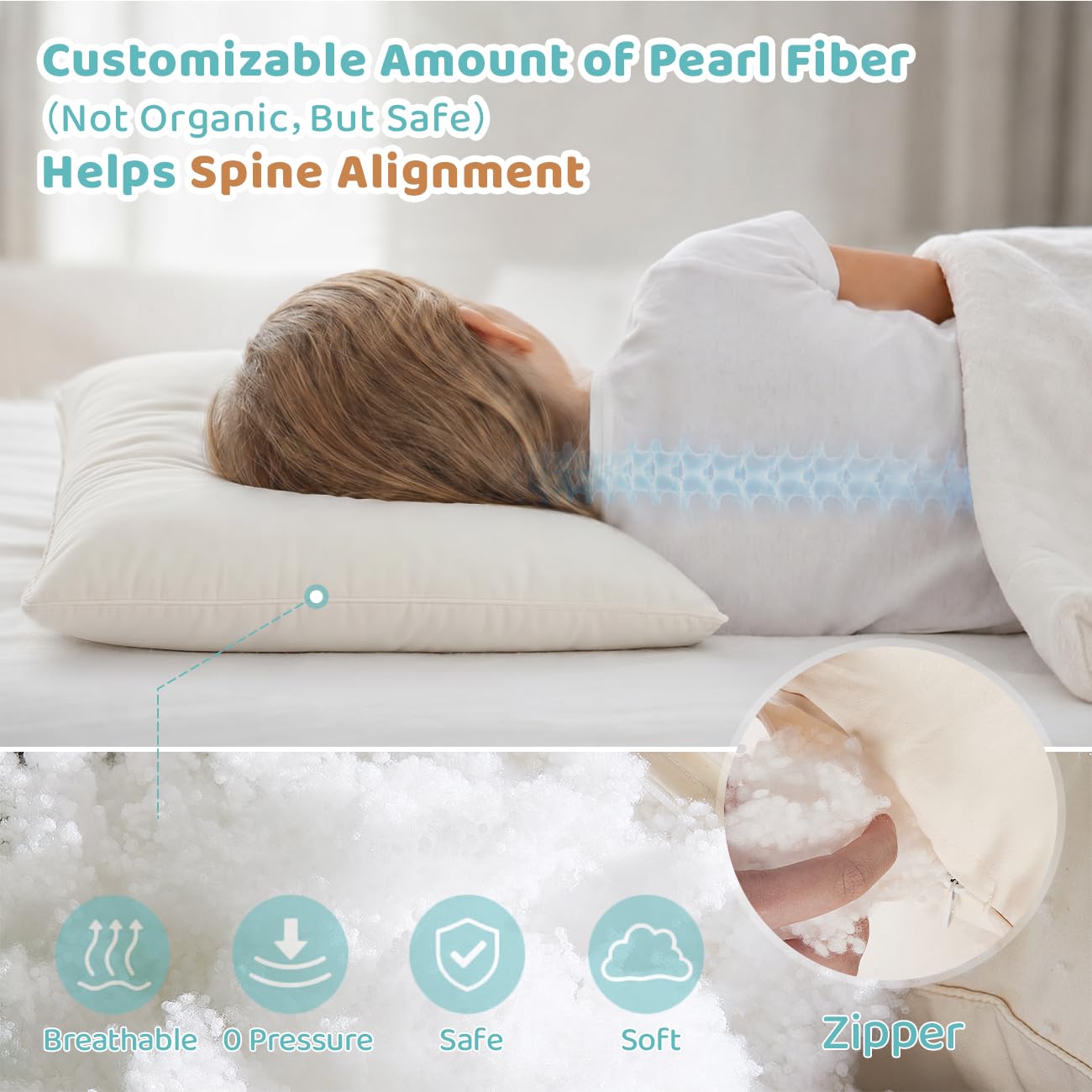 Adjustable Youth Pillow for Kids Ages 4–12