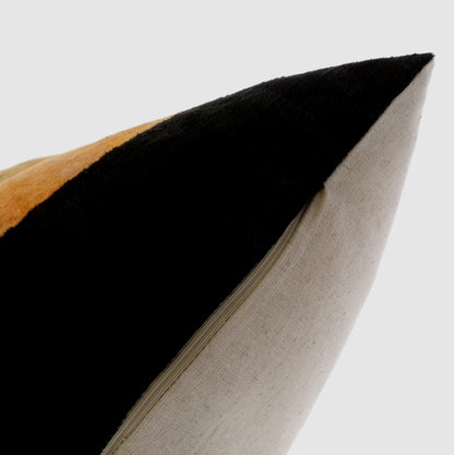 Handmade Velvet Throw Pillow with Earthy Stripe Design