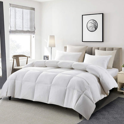Queen Goose Feather Down Comforter Cotton Cover