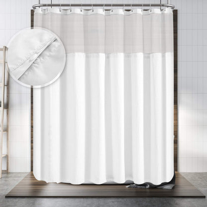 Waffle Weave Cotton Blend Shower Curtain