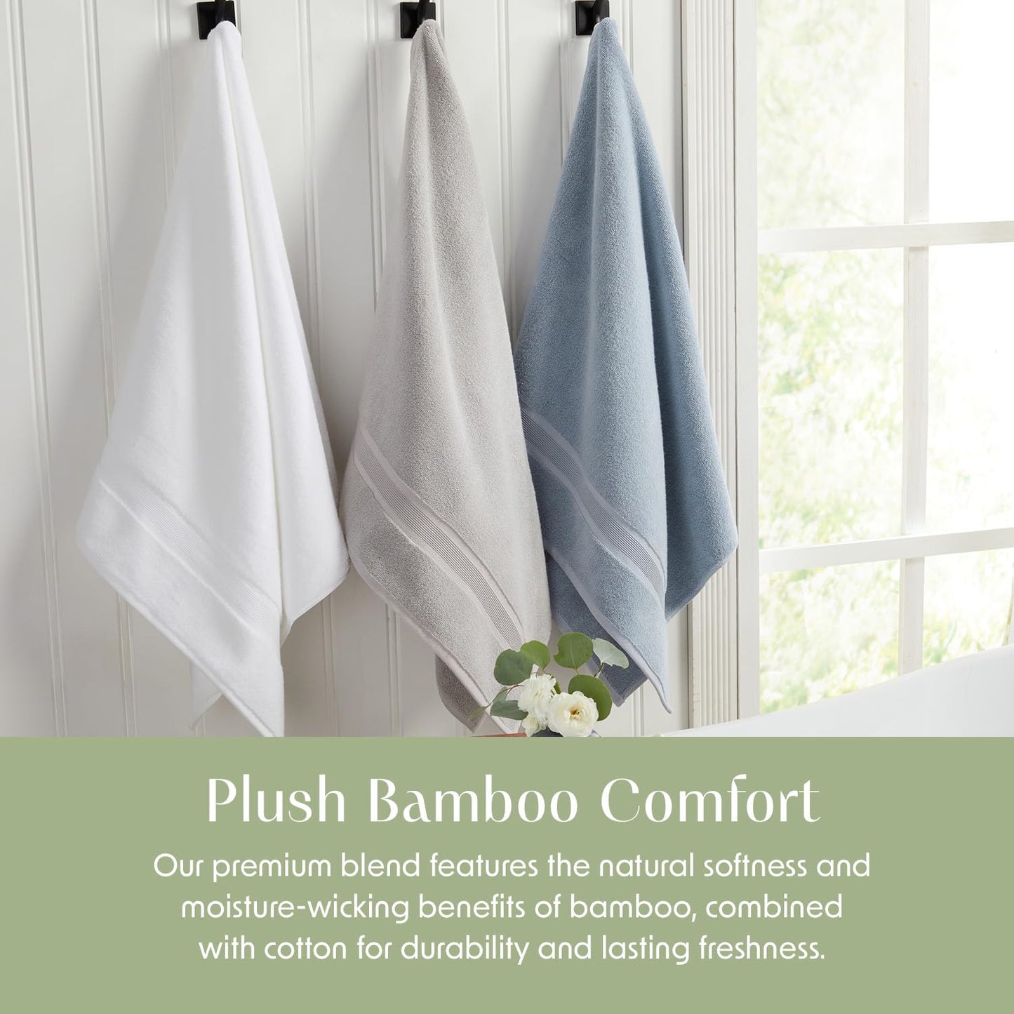 4-Piece Bamboo Rayon Cotton Bath Towel Set