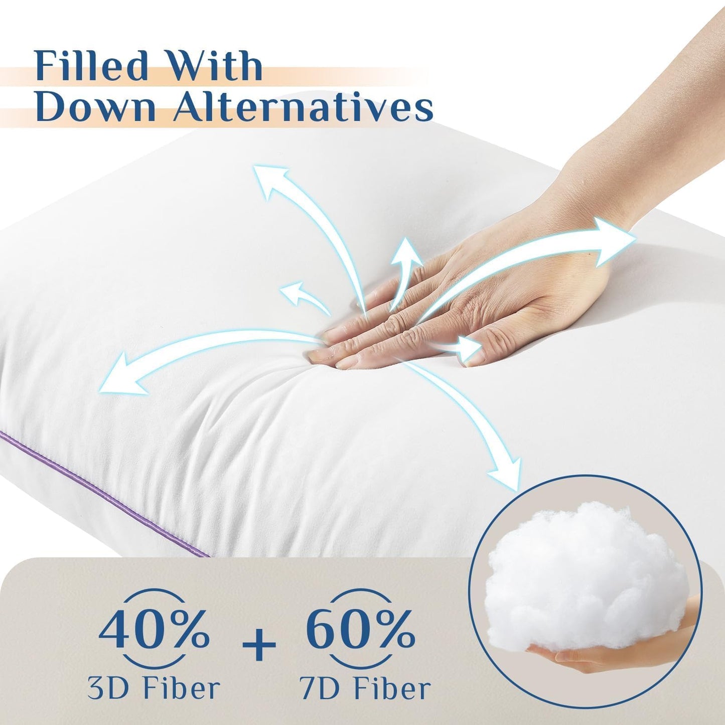 4-Pack Down Alternative Bed Pillows, Standard Size