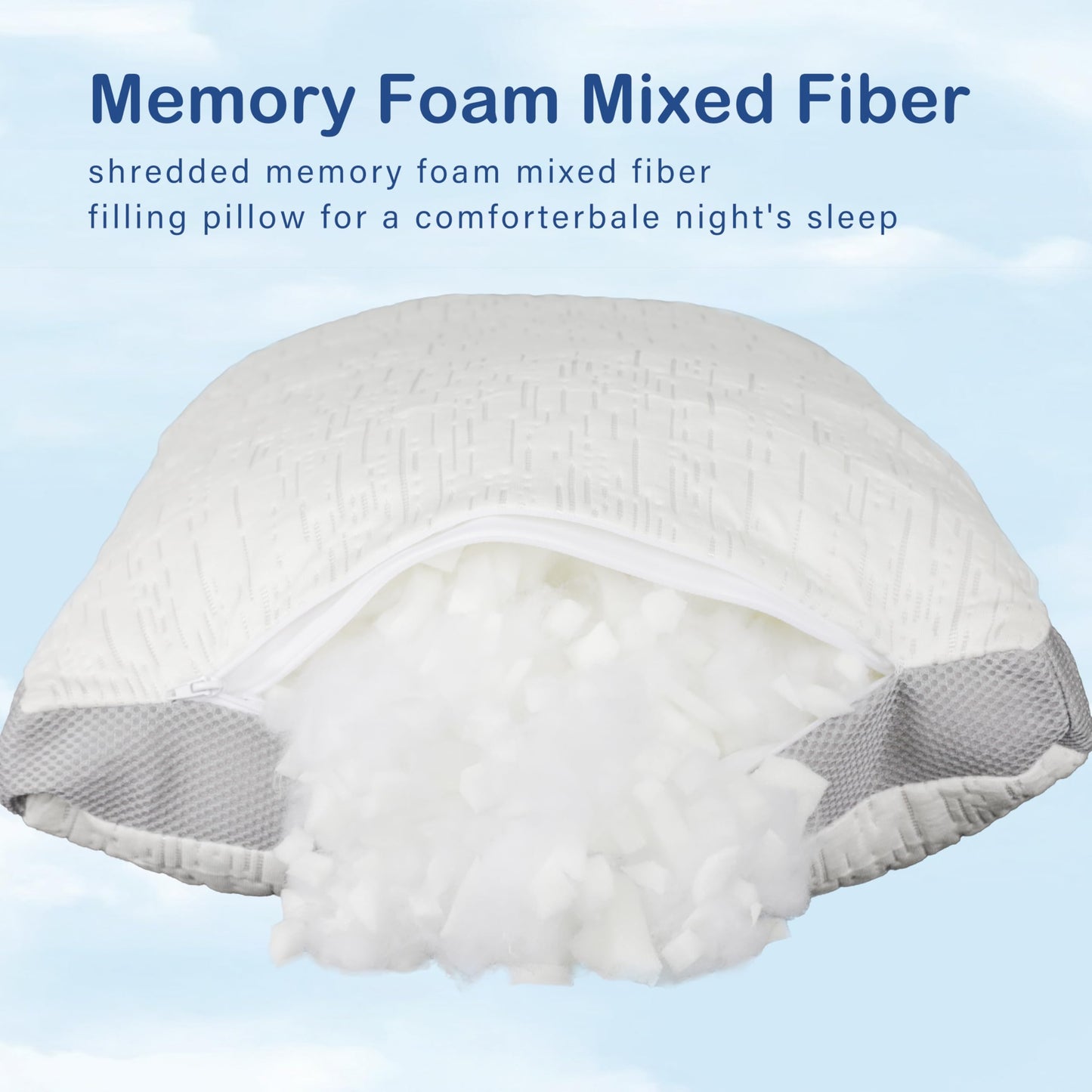 2-Pack Adjustable Memory Foam Pillows, King Size