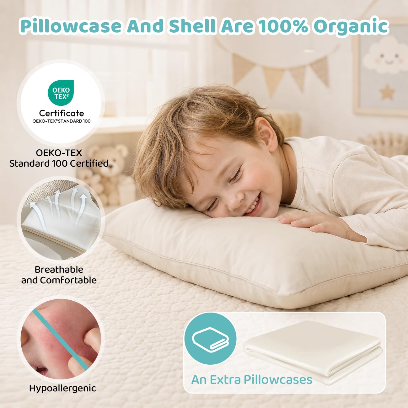 Adjustable Youth Pillow for Kids Ages 4–12