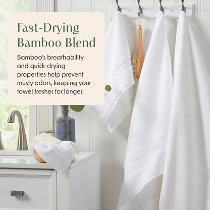 4-Piece Bamboo Rayon Cotton Bath Towel Set