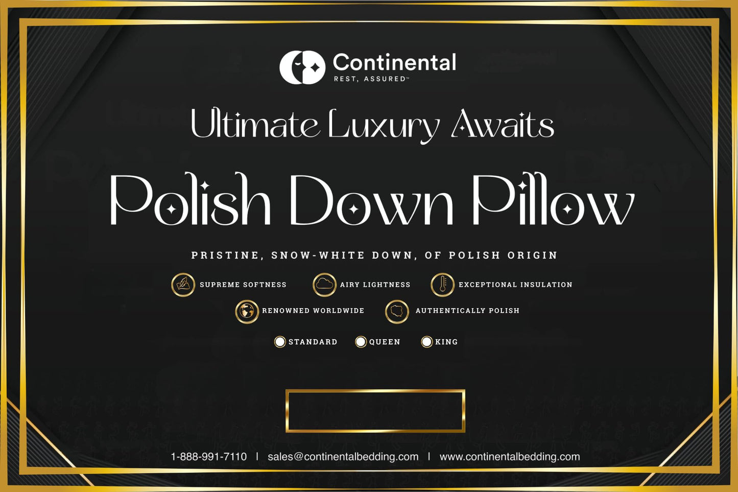 Premium Polish Goose Down Pillow, King Size