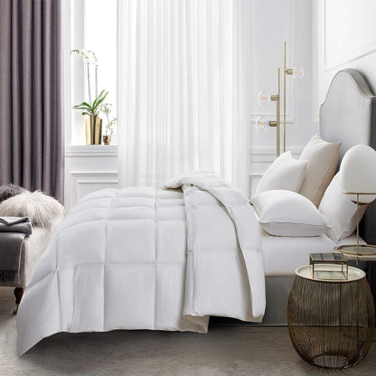 Queen Goose Feather Down Comforter Cotton Cover
