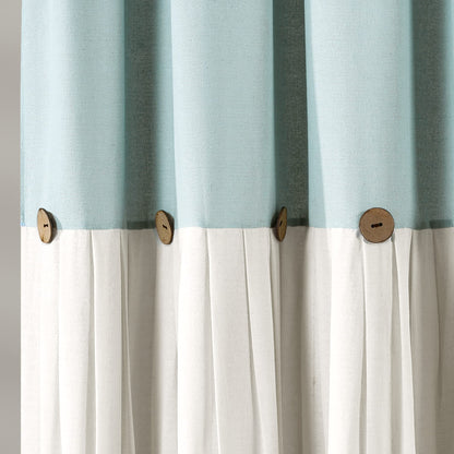 Linen Button Farmhouse Shower Curtain