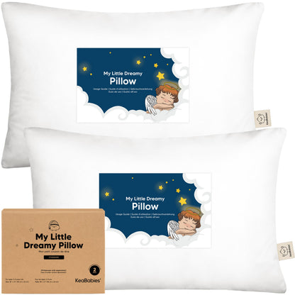 2-Pack Organic Cotton Toddler Pillows for Sleeping