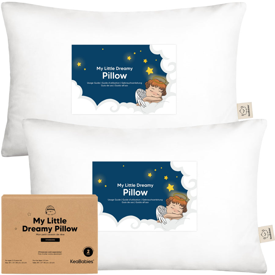 2-Pack Organic Cotton Toddler Pillows for Sleeping