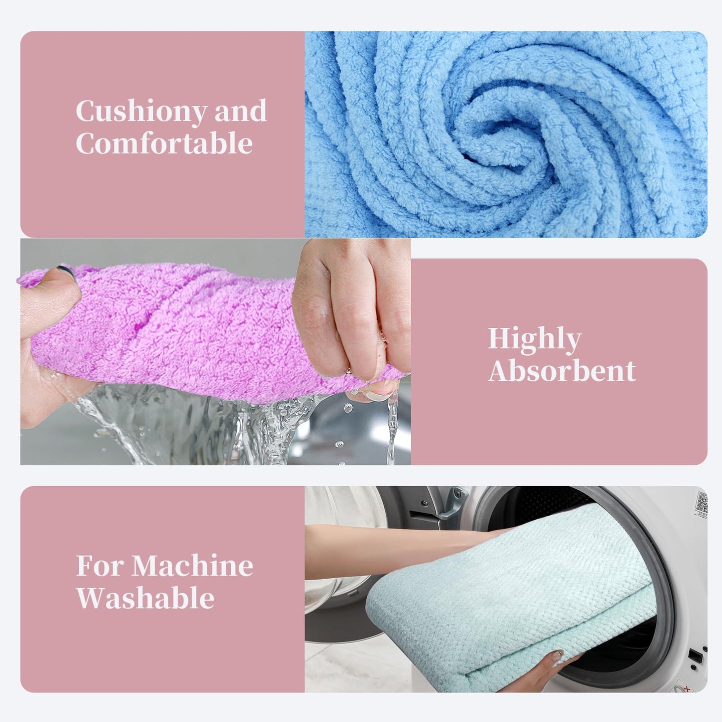 Coral Velvet Bath Towel Set