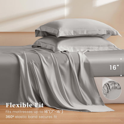 100% Mulberry Silk Sheet Set Queen Size – 4 Piece