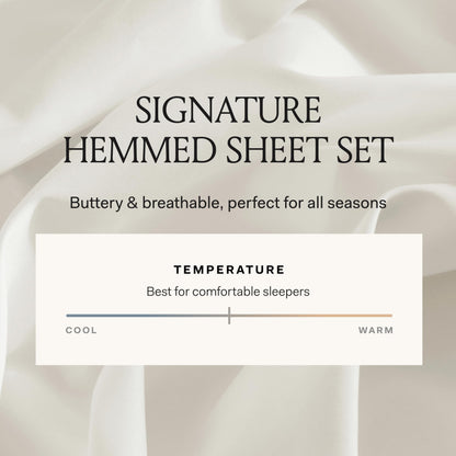 Organic Cotton Hemmed Sheet Set Twin XL Size