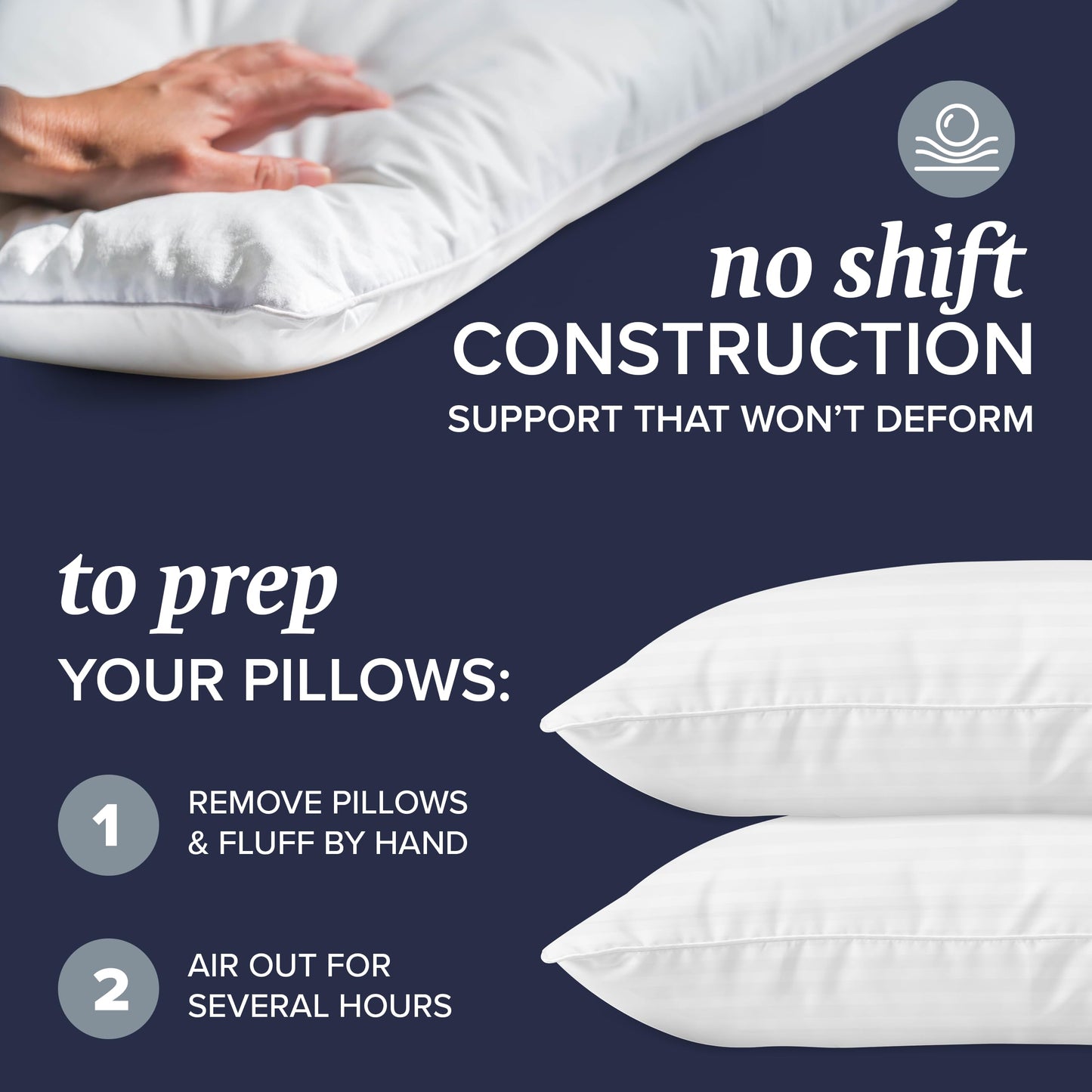 2-Pack Down Alternative Bed Pillows, Queen Size