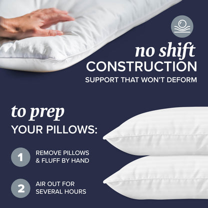 2-Pack Down Alternative Bed Pillows, Queen Size
