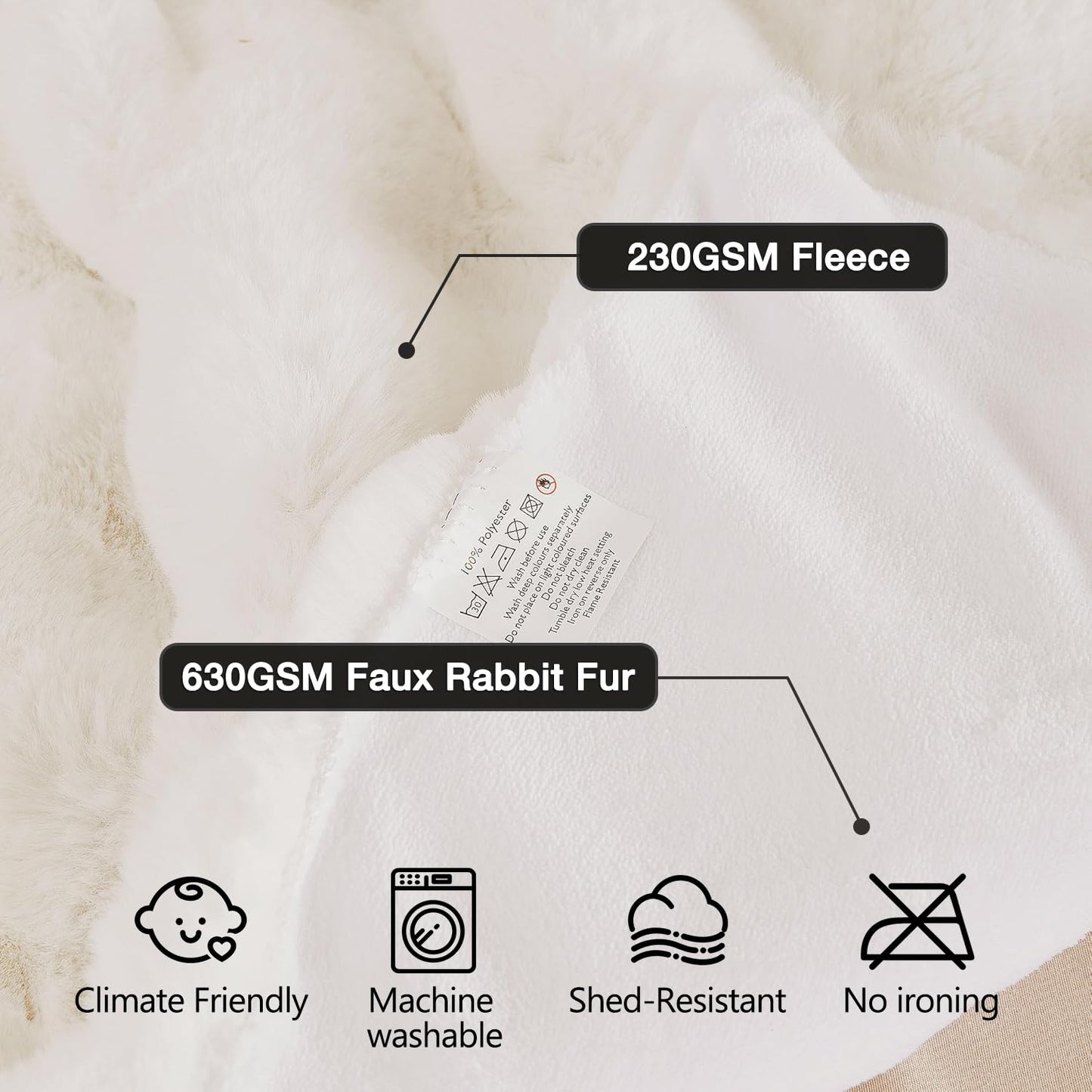Ultra Soft Faux Fur Throw Blanket