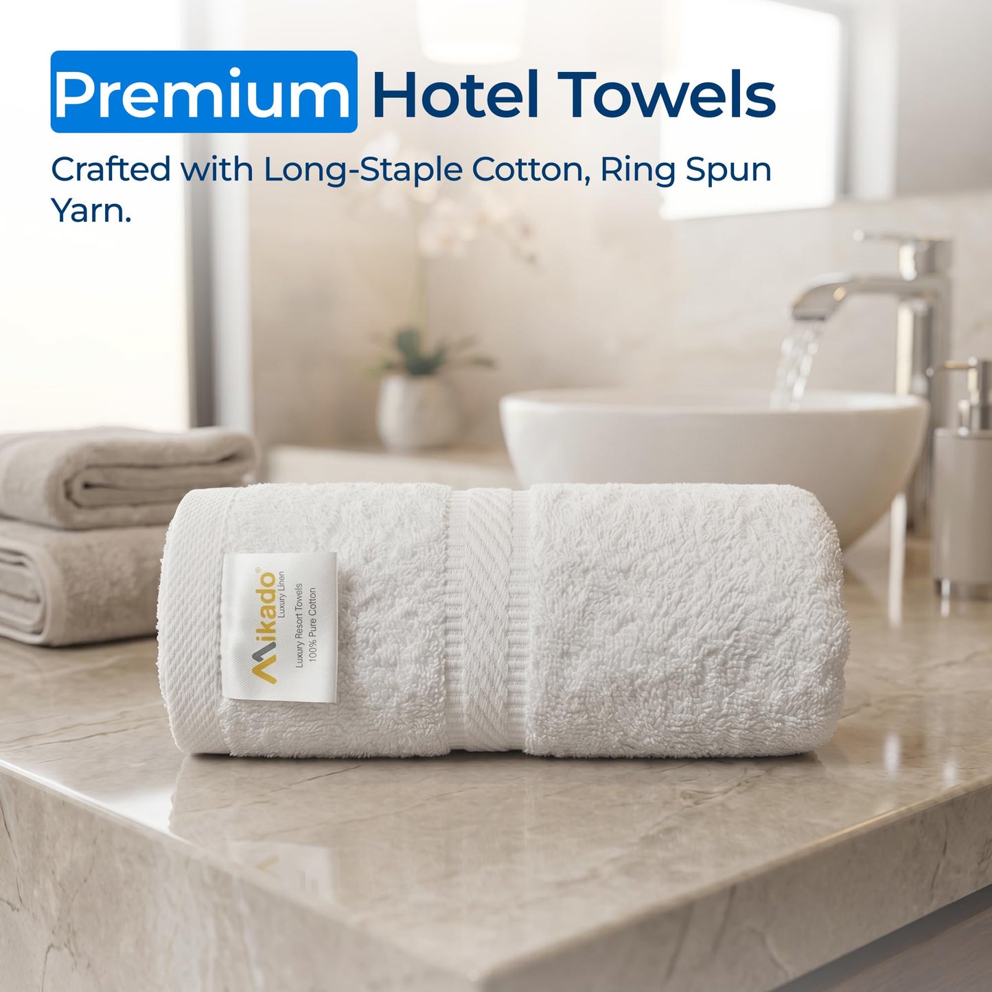 60-Pack Cotton Bath Towels, Hotel Quality Set
