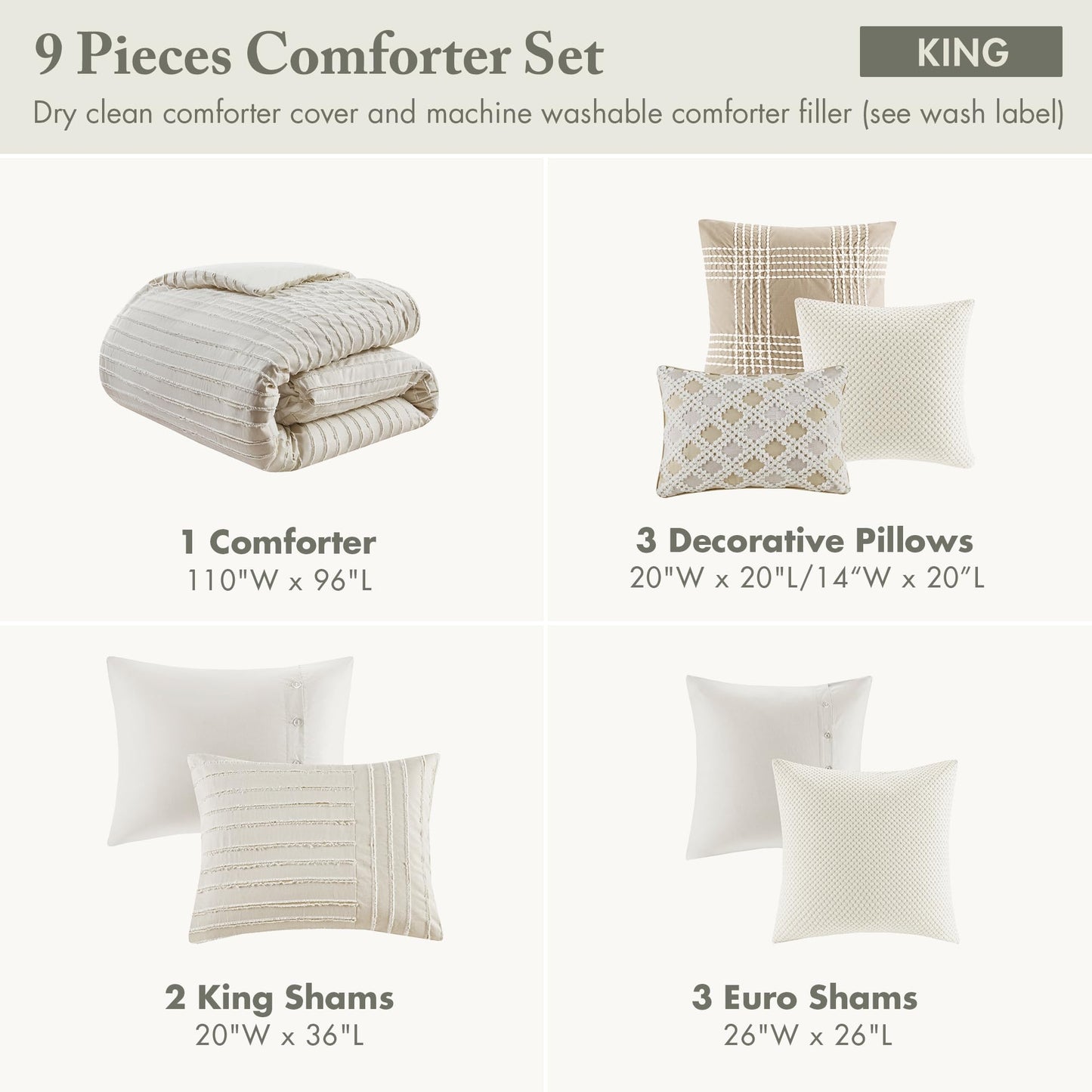 Boho Jacquard Comforter Set with Removable Cover King Size