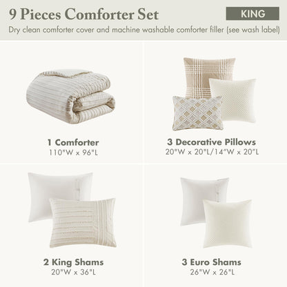 Boho Jacquard Comforter Set with Removable Cover King Size