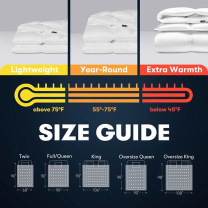 Queen Goose Feather Down Comforter Cotton Cover