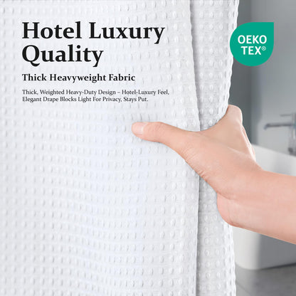 Waffle Weave Hotel Style Shower Curtain