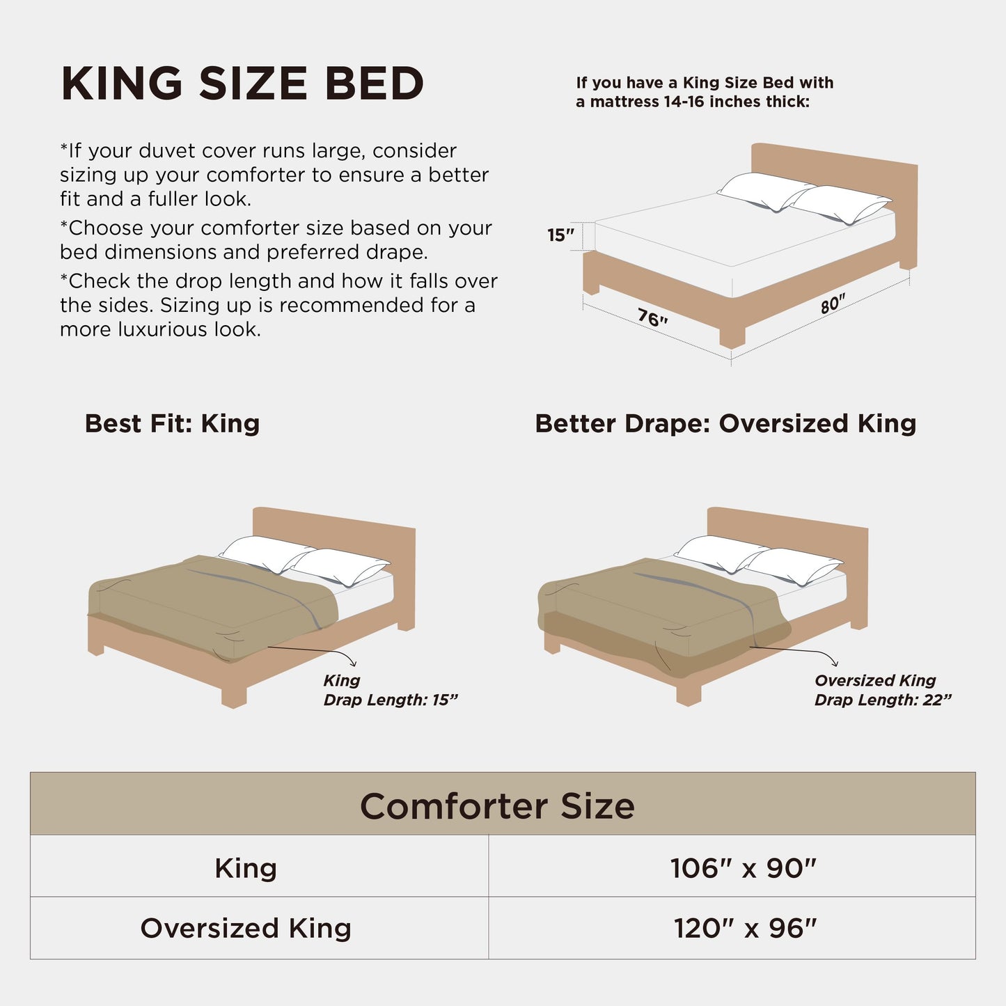 Oversized King Down Feather Comforter with Tabs