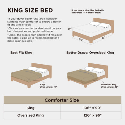 Oversized King Down Feather Comforter with Tabs