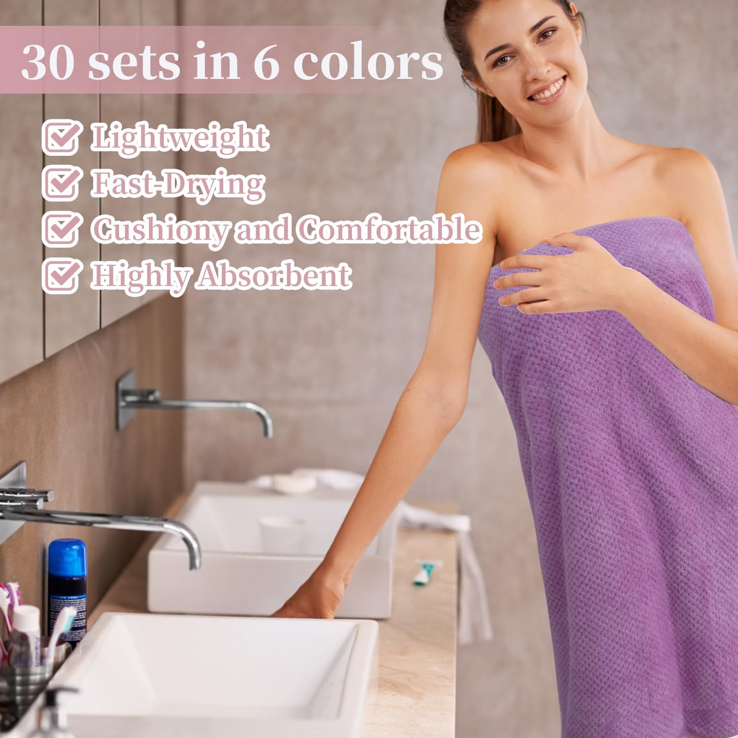 Coral Velvet Bath Towel Set