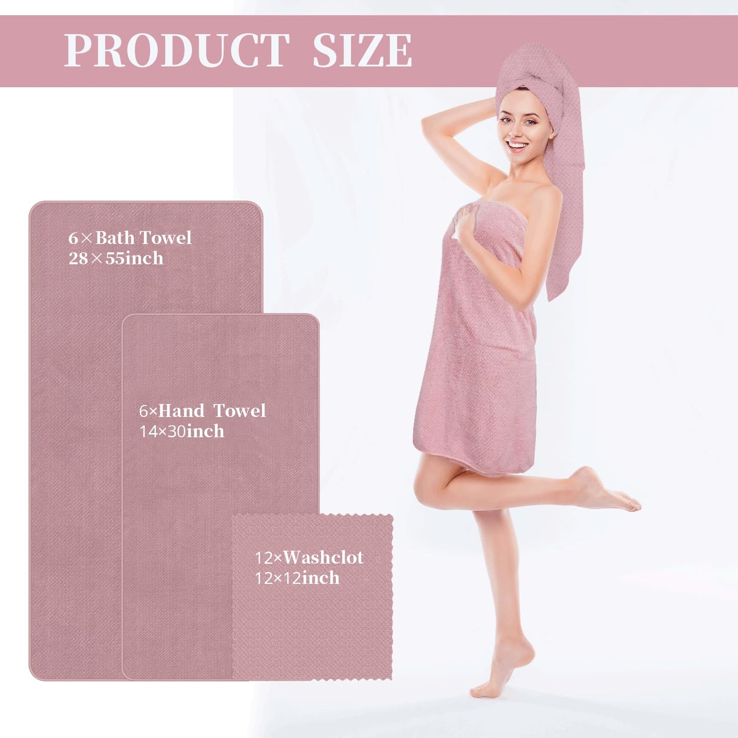 Coral Velvet Bath Towel Set