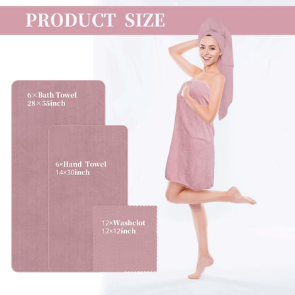 Coral Velvet Bath Towel Set