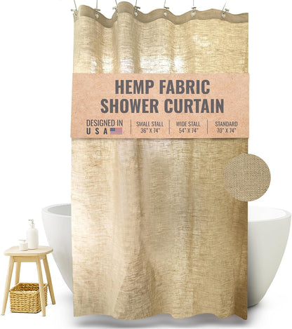 Natural Hemp Fabric Shower Curtain Liner