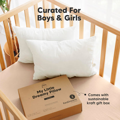 2-Pack Organic Cotton Toddler Pillows for Sleeping