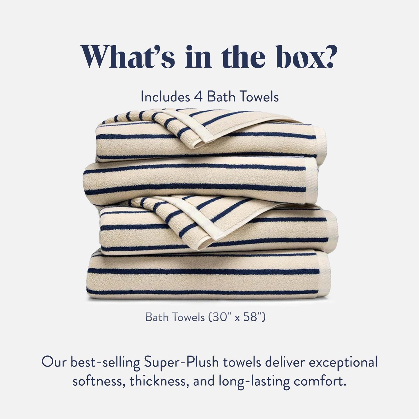 4-Piece Turkish Cotton Bath Towel Set, 770 GSM