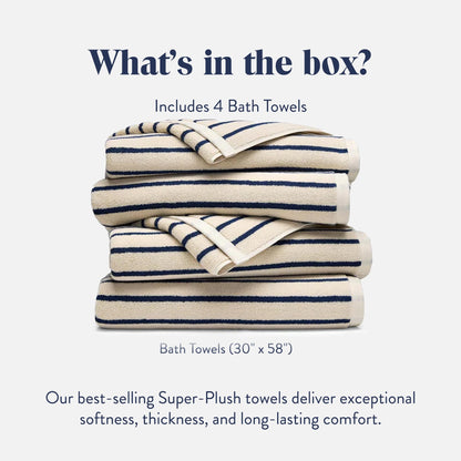 4-Piece Turkish Cotton Bath Towel Set, 770 GSM