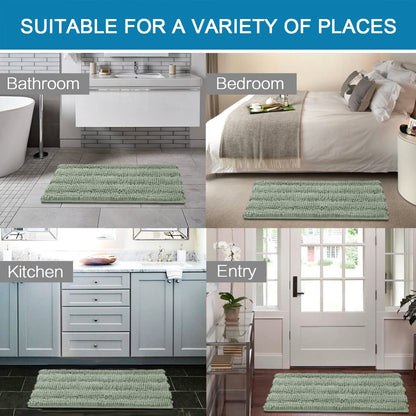 Chenille Striped Bath Rug Set