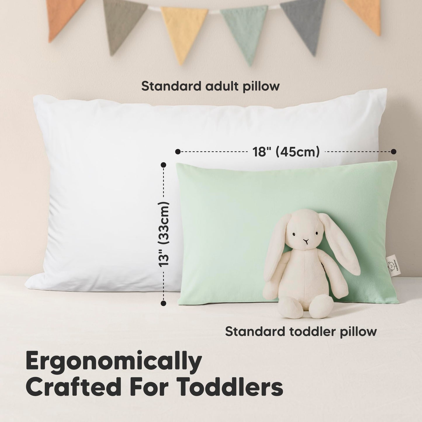 2-Pack Organic Cotton Toddler Pillows for Sleeping